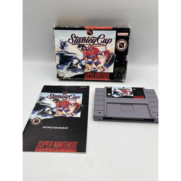 NHL Stanley Cup (Super Nintendo Entertainment System, 1993) - Complete In Box! - Picture 2 of 13